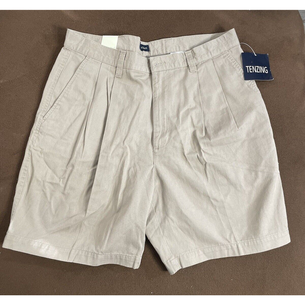 Tenzing Premium Khakis Pleated Relaxed Fit Shorts Size 36